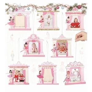 Namalu 8 Pcs Mini Ballet Nutcracker Picture Frames - Wooden Pink